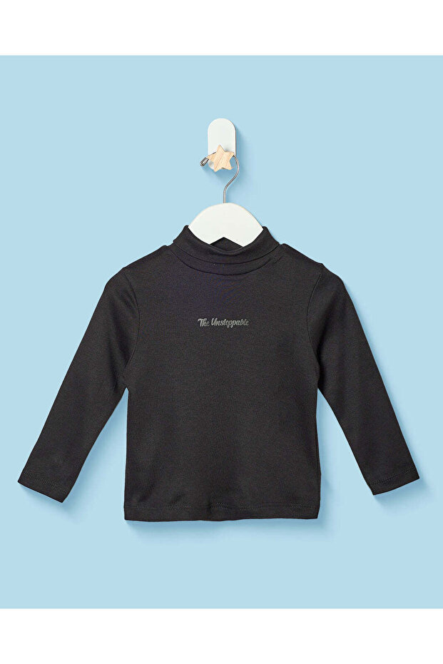 Infant Boys Black High Neck T-Shirt