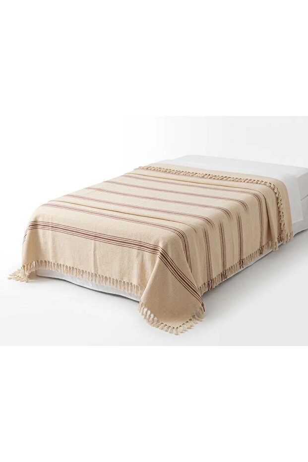 100% Cotton Karatezgah Woven Double Pike, Multi-Purpose Bedspread 240X260 Cm.