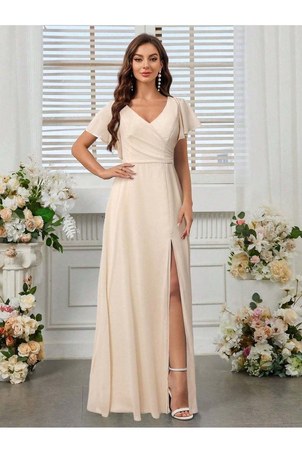 Rochie maxi, crem - M