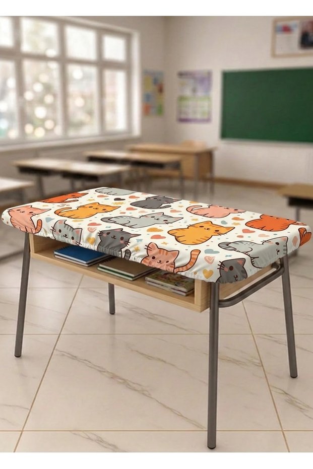 Cute 11Pcs Elastic Row Cover 40*120 cm 1Pc Teacher Table Cover