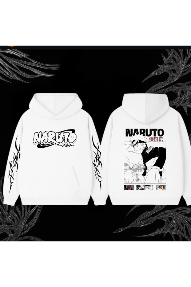 Naruto Printed Cotton 3 Thread Threaded Oversize Sweatshirt