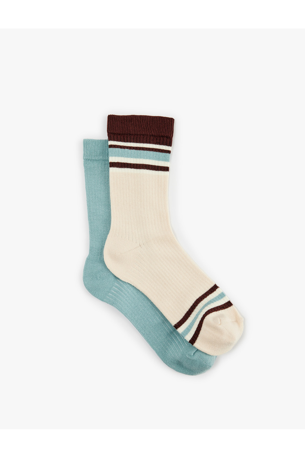 Cotton Striped 2-Piece Sock Set