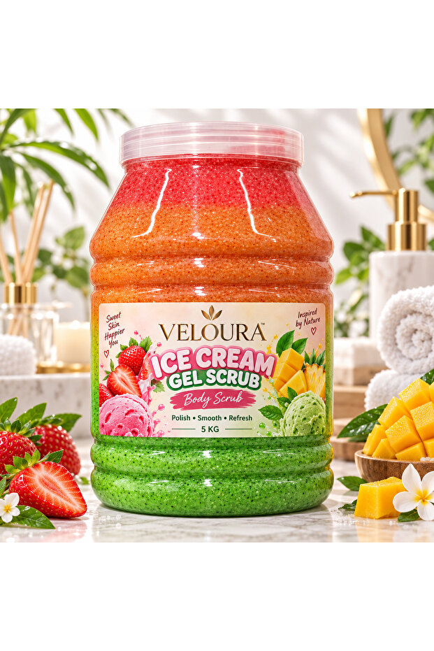 ICE CREAM GEL SCRUB 5KG – MULTI-FLAVOR BODY SCRUB FOR HANDS, FEET & BODY