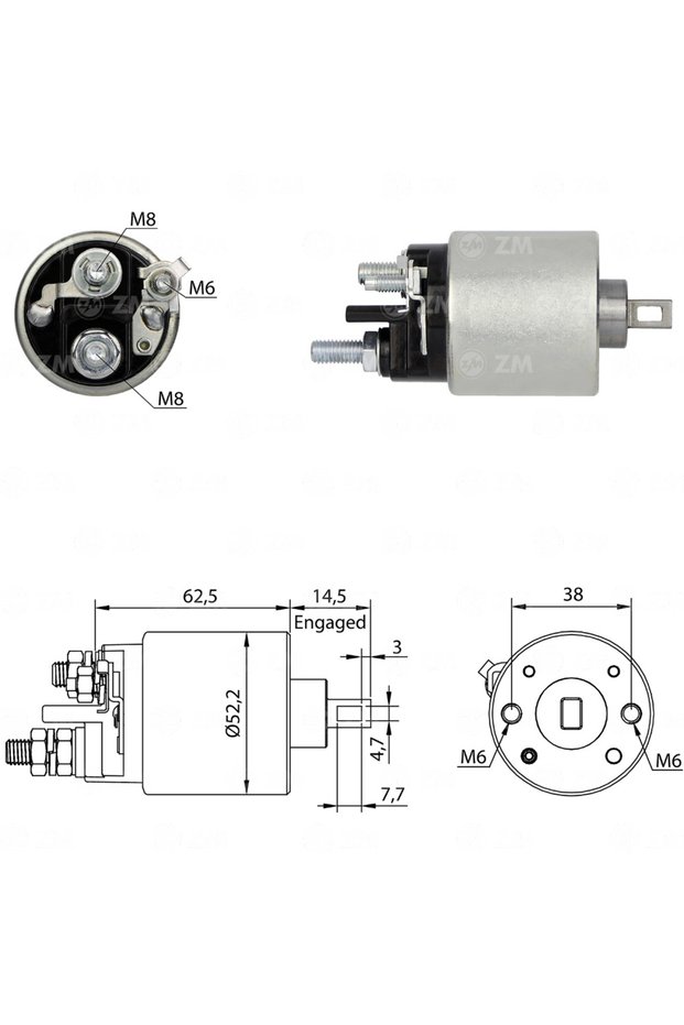 471 Starter Solenoid 12V Audi - Citroen - Fiat - Peugeot - Renault - Volkswagen