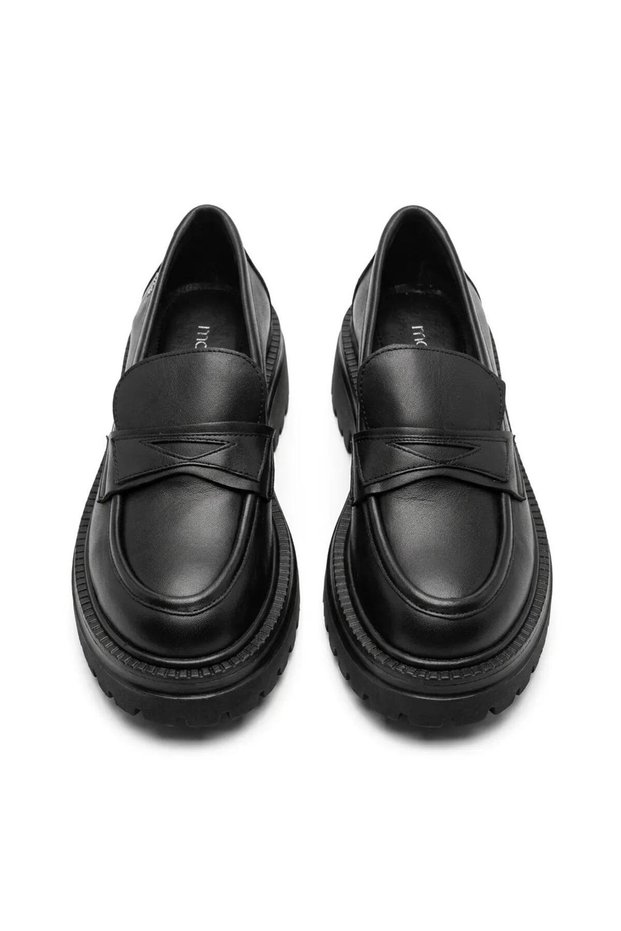 7360 Black Genuine Leather Loafer