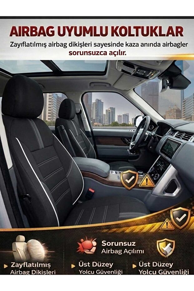 Star Black White Series Full Set Auto Seat Cover Compatible with Toyota Echo