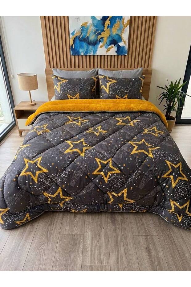 Double Size Double-Sided Welsoft Sleep Set with Fluffy Fleece Quilt and Extra-Large Fitted Sheet