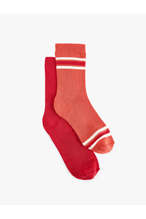 Striped Cotton 2-Piece Sock Set