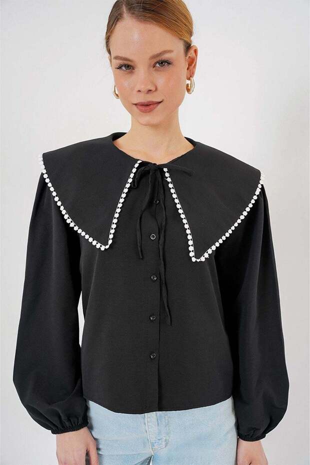 Baby collar shirt black