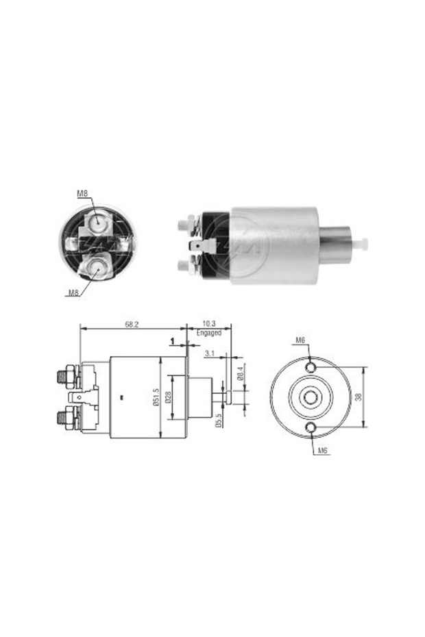 3995 Starter Solenoid 12V Mitsubishi Eclipse - Galant - Lancer