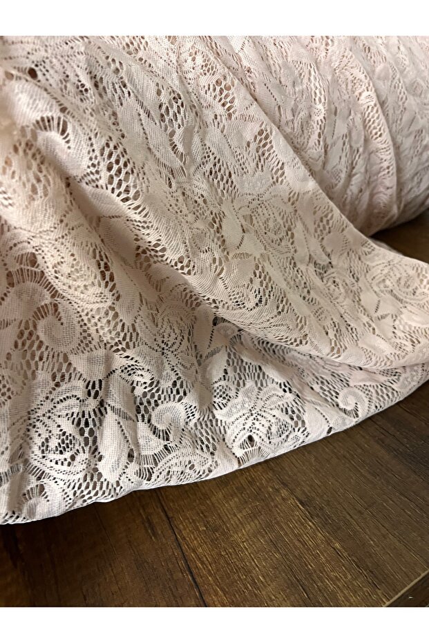 Lace Classic Patterned Fabric in Nude Color for Dressmaking