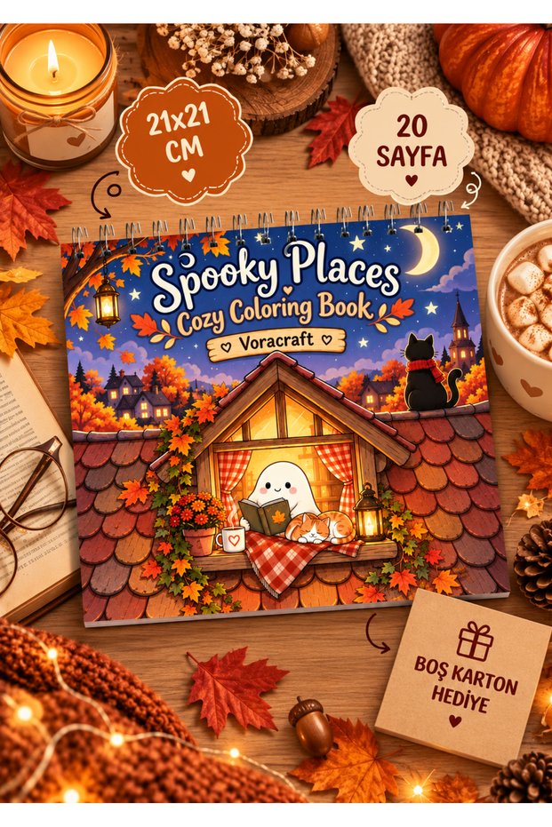 Spooky Places Halloween Coloring Book, 21X21 cm Coloring Book 2by0009