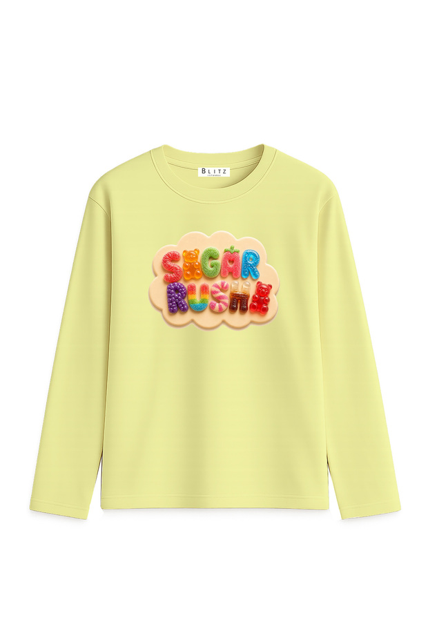 Sugar Rush Sugar Jelly Bean Printed Long Sleeve Kids T-Shirt