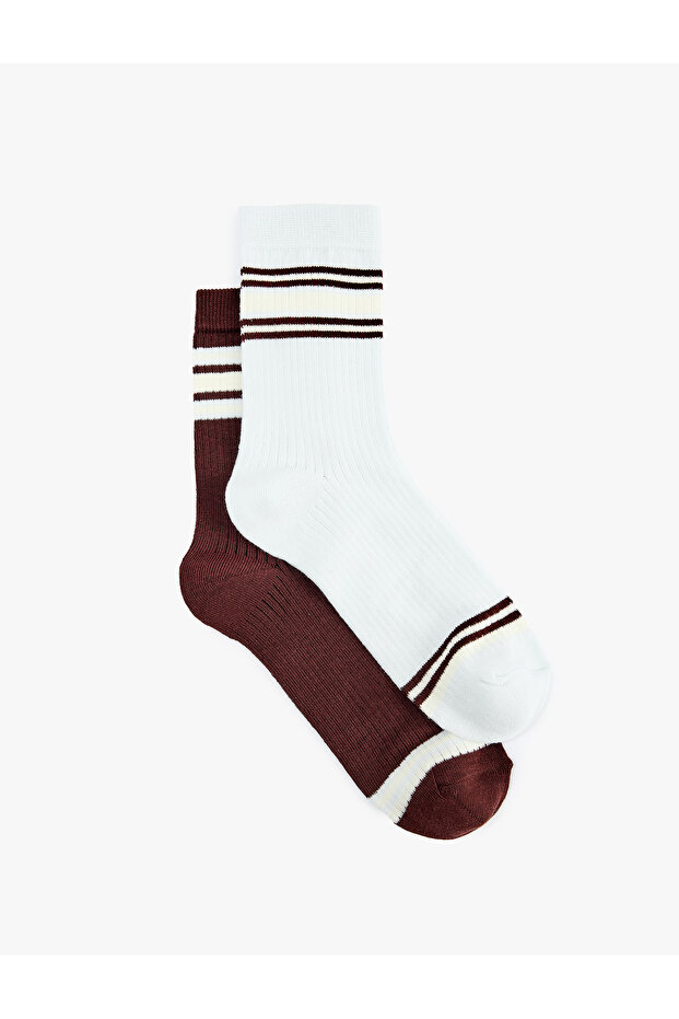 Cotton Striped 2-Piece Sock Set
