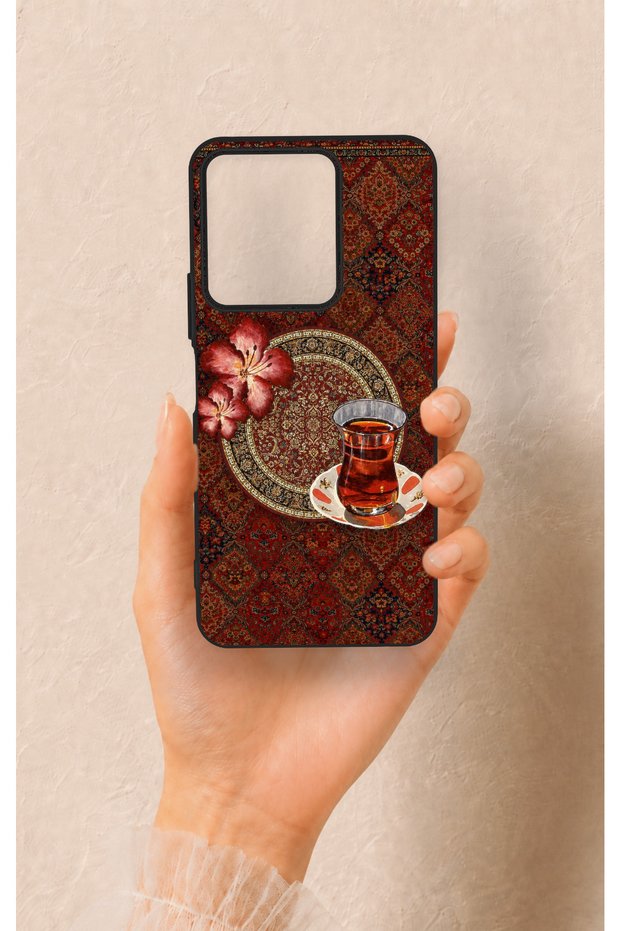 Vivo Y35 Compatible Carpet and Tea Pattern Silicone Case
