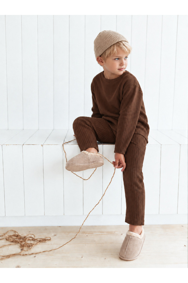 Children's Patterned Pajama Set – Long-Sleeved Soft and Comfortable Top and Bottom Pajama Set