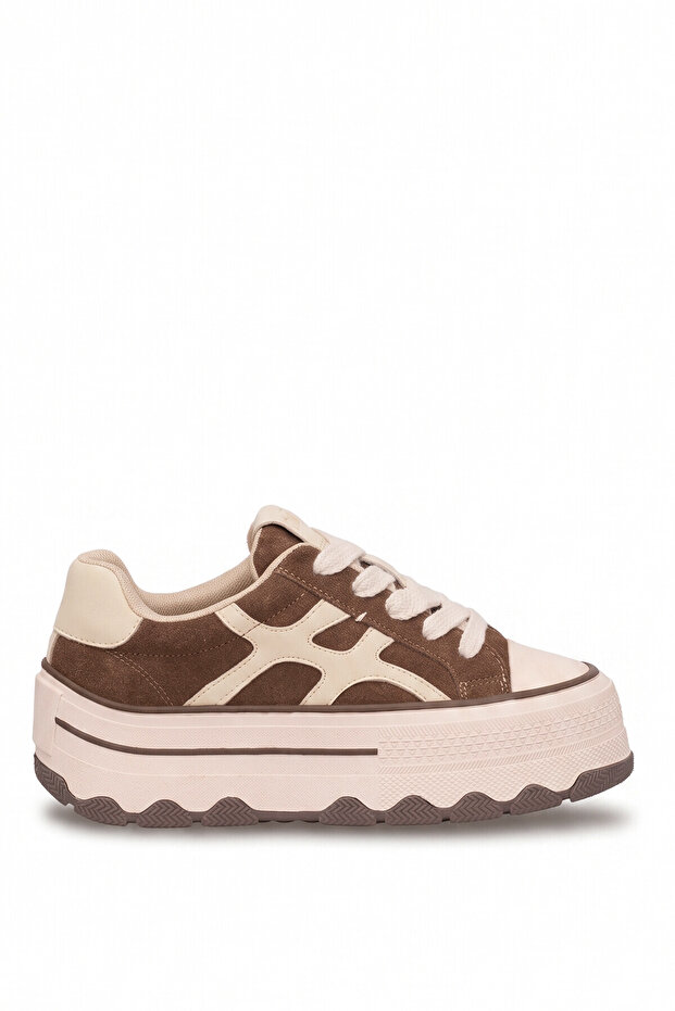 26Blg366 Women's Genuine Leather Classic Sneaker Camel