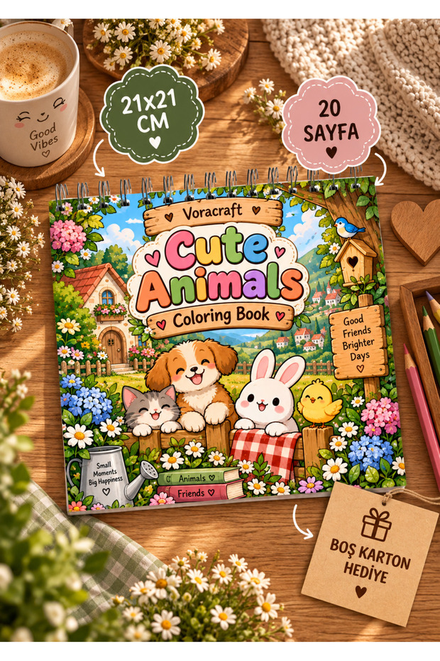 Cute Animals Coloring Book, 21X21 cm Coloring Book 2by0011
