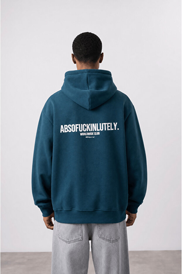 Men's Absofuckinlutely Printed Oversize Hoodie Emerald
