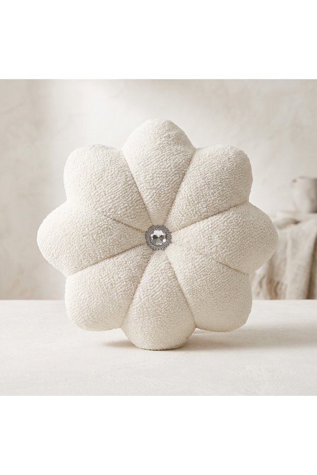 Floréa Throw Pillow – Special Design Decorative Filled Throw Pillow in Daisy Flower Shape
