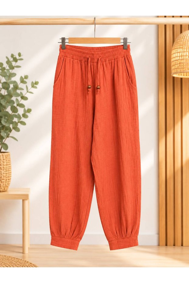 Muslin Pleated Pants