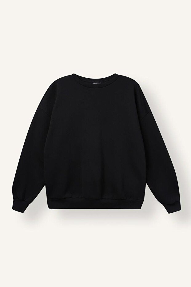 Oversize Crew Neck Drop Shoulder Thick Basic Sweatshirt I8191Ax26Wn