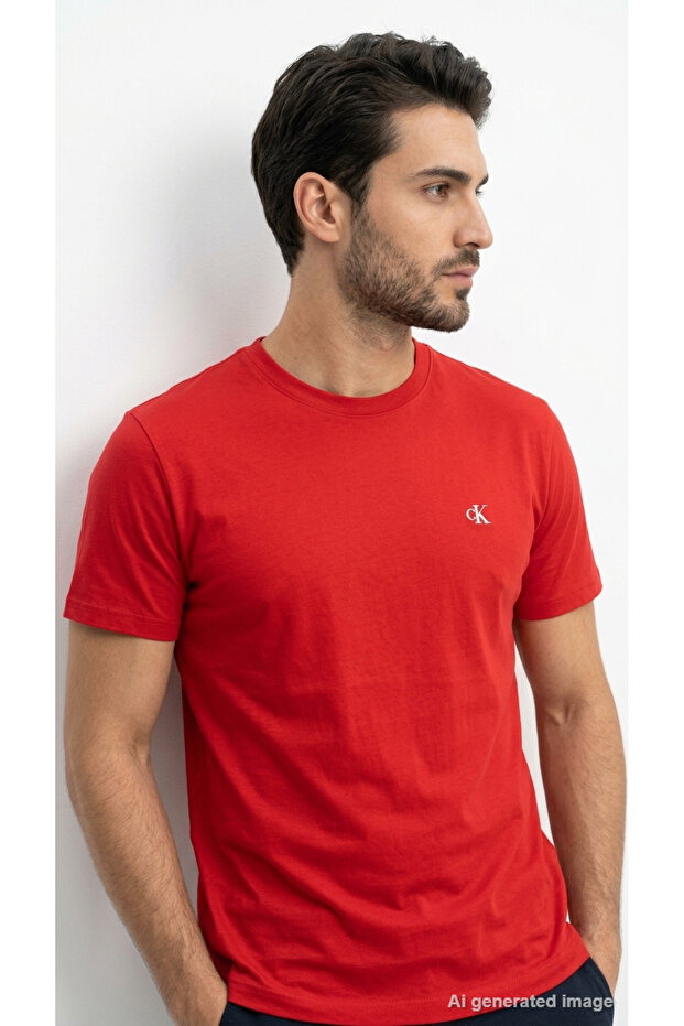 Men's T-Shirt Crew Neck Short Sleeve Regular Fit Minimal Logo Basic Daily Casual Lv04Rd254Gs