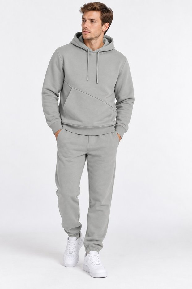 3-Thread Winter Men's Tracksuit Set with Side Pockets (Soft Puff Fabric)