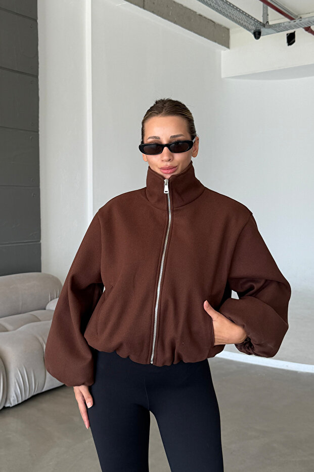 Zr Model Women's Oversize Stand Collar Anti-Pilling Cashmere Coat