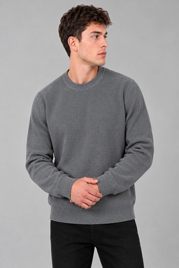 Square Pattern Pattern Crew Neck Winter Sweater Dp 1069_10059