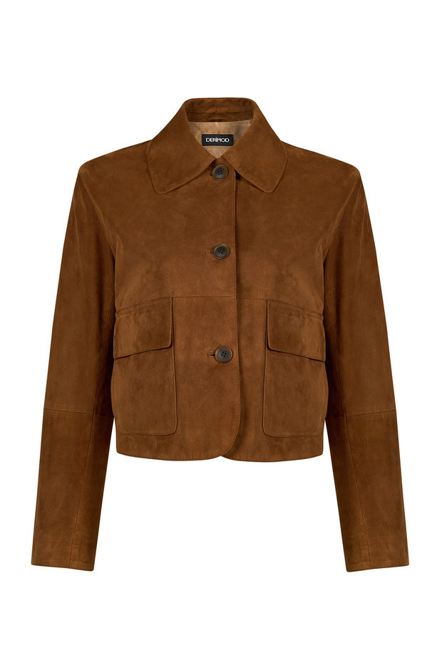 Trix Women's Brown Oversize Suede Leather Jacket 26Wgd570510