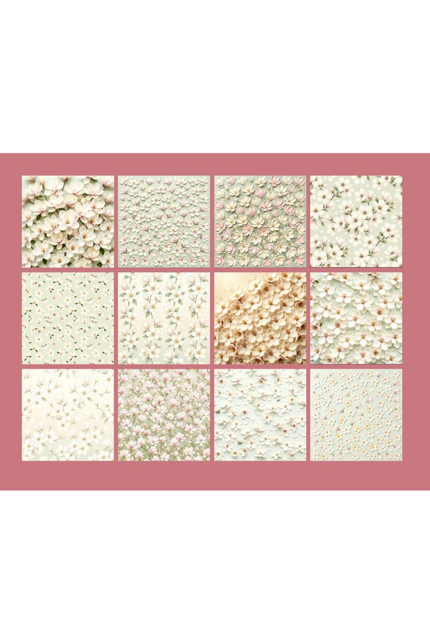 Scrap Book Paper (15X15 cm 12 Pieces)