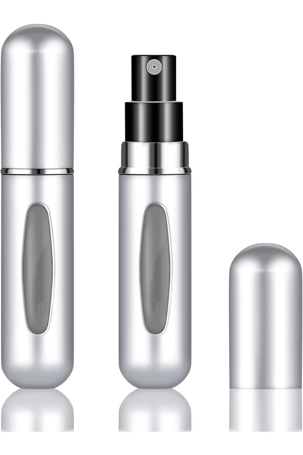 Refillable Perfume Atomizer Bottles, Small Portable Separate Perfume Bottle, Spray Box Dispensers for Travel and Picnics, 5ml/0.2oz (Silver)