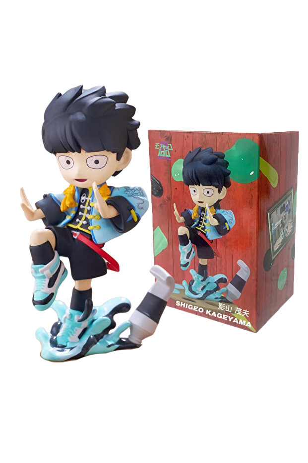 A with box New Mob Psycho 100 Anime Figures Gk Reigen Arataka Q Version Kawaii Standing Palm