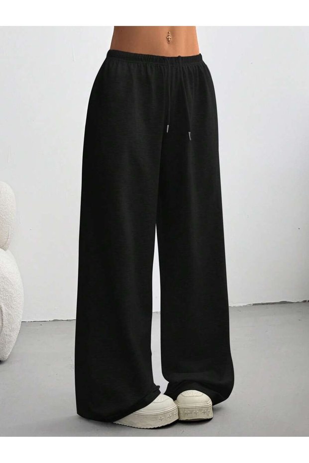 Unisex Black Bagy Sweatpants Printed Premium Oversize T-Shirt