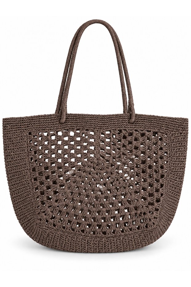 Handmade Straw Handle Bag, Paper Rope Hand Knitted Bag, Beach Bag, Straw Bag, Handmade Bag