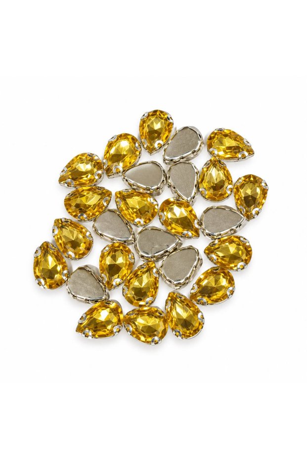 Light Gold Drop Shape Stone 10 X 14 mm 100 Pieces
