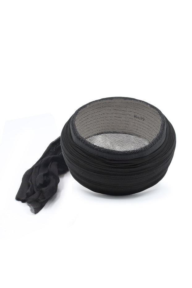 Mesh Sarık – Black Fabric – Black Skullcap – Round Wrap – Mesh – 5 Meters – Züabeli