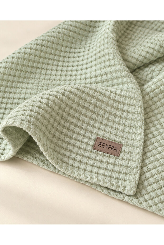 Baby Thick Waffle Blanket Water Green