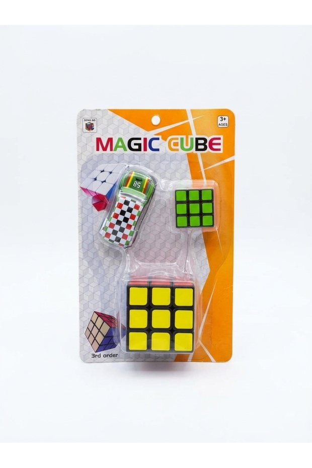 Speed Magic Cube Puzzles for Fidget Toys Adults | 2Pcs Magic Cube and 1pcs Small Car | Cube size 3x3x3 and 3x3x3 Smooth Fidget Cube Stress Relief Fidget Toy Brain Teasers Travel Games