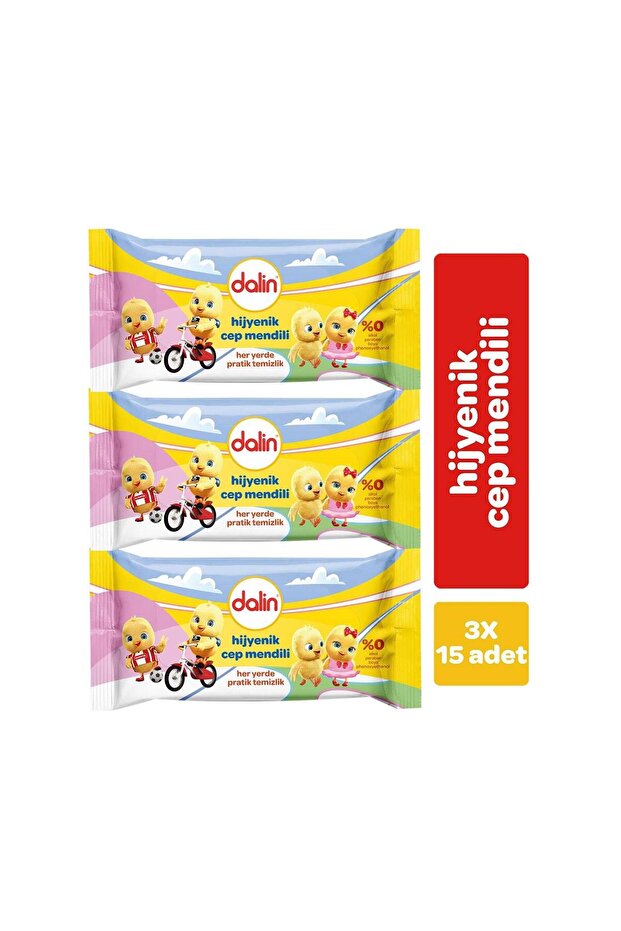 Pocket Hygienic Wet Wipes 3X15 Sheets