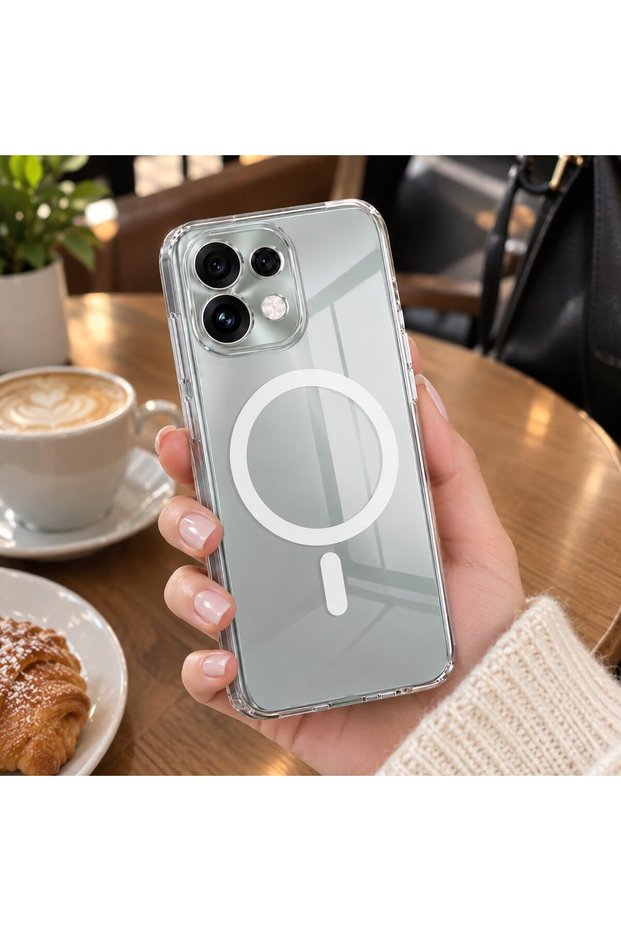 Case Compatible with Oppo Reno16 F 5g, Magsafe Compatible, Non-Yellowing Crystal Hard Cover, Transparent