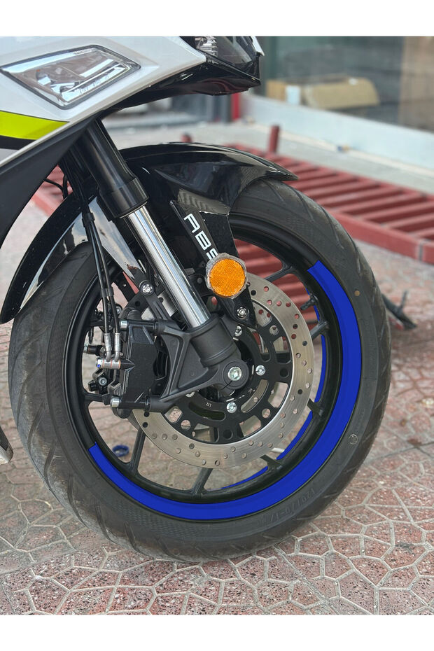 4-Piece Half Rim Strip Sticker Set Compatible with 17 Inch Wheels (Sufficient for 1 Motor)