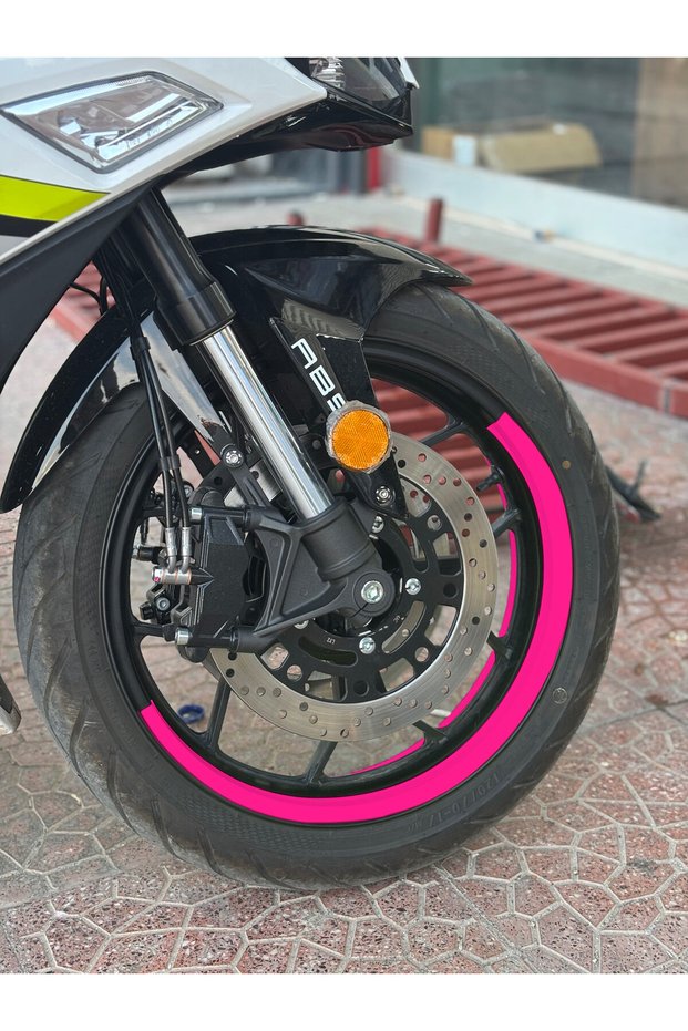 4-Piece Half Rim Strip Sticker Set Compatible with 17 Inch Wheels (Sufficient for 1 Motor)