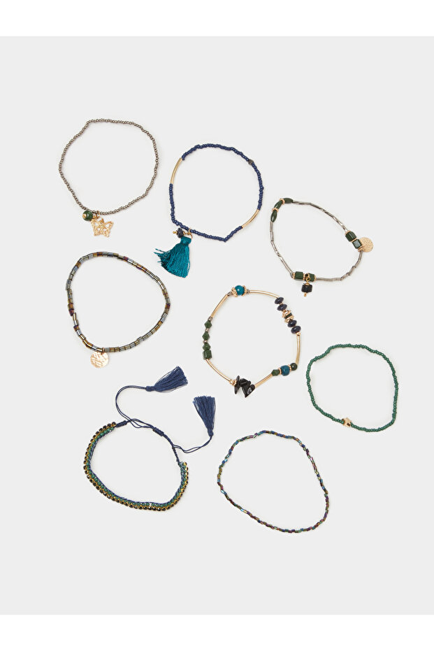 Pack Of 8 - Multi-Color Beaded Bracelets