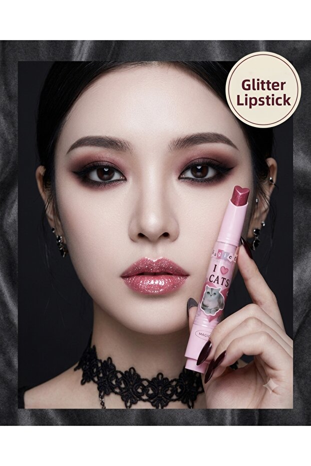 Magic Korean Style 02 Glittering Glitter Lipstick - Shiny Finish with Moisturizing Effect