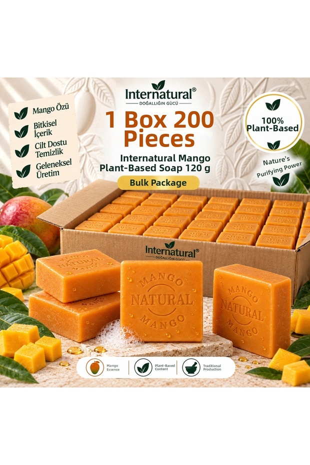 Internatural Mango Herbal Soap 120 g - 200 Pieces (1 Box)