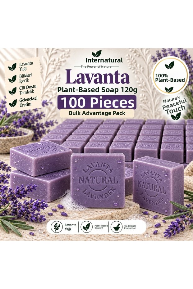 Internatural Lavender Herbal Soap 120 g - 100 Pieces