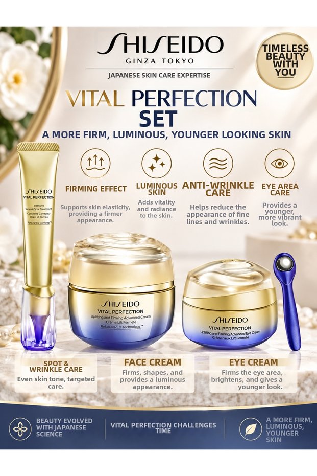 Vital Perfection Set – Firming Face Cream, Eye Cream, and Anti-Blemish & Anti-Wrinkle Care Set