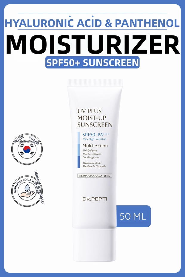 Uv Plus Moist-Up Sunscreen Spf50+ Pa++++ | Moisturizing and Cooling Sunscreen Containing 10 Types of Hyaluronic Acid, Panthenol, Ceramide 50 ml